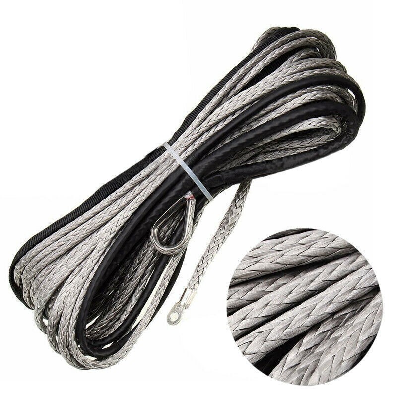 Cable de recuperación de línea de cuerda de cabrestante sintético 3/16"x50' 10000 lb 4x4 ATV UTV con funda- - Image 3