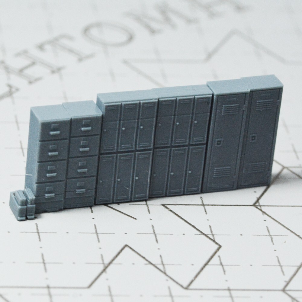 HO Scale Shipyard Display Tower Metal Cabinet Combination Locker Filing Cabinet - Image 2