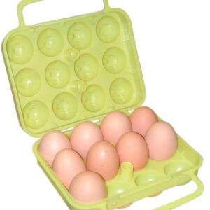Estuche de almacenamiento de plástico con soporte para 12 huevos contenedor camping picnic senderismo caravana 4x4-