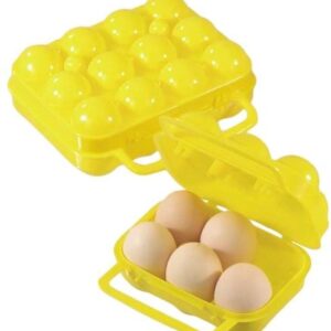 Contenedor de almacenamiento de plástico con soporte para 6 huevos camping picnic senderismo caravana 4x4-