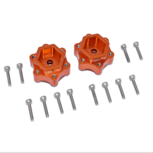 Convertidor adaptador hexagonal de aluminio GPM 1:8 (+5 mm) para eje sólido LOSI LMT 4x4 NARANJA-