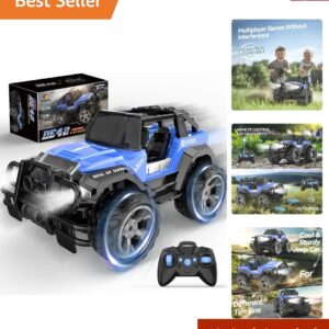 Coche de carreras de radiocontrol todoterreno DE42 - escala 1:18, 2,4 GHz, modo automático y estuche de almacenamiento-