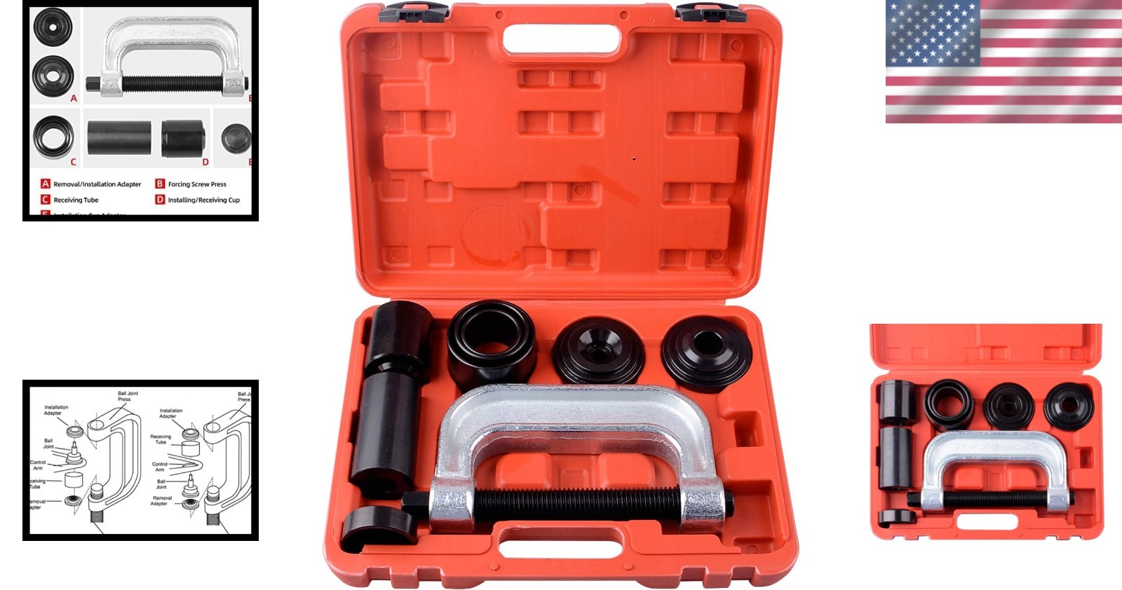 Versátil kit de instalación de rótula 4x4 con adaptadores universales y estuche de almacenamiento- - Image 2