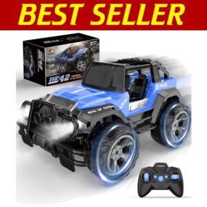 Coche de carreras RC DE42 escala 1:18 - 80 minutos de tiempo de juego, luces LED, diversión todoterreno-