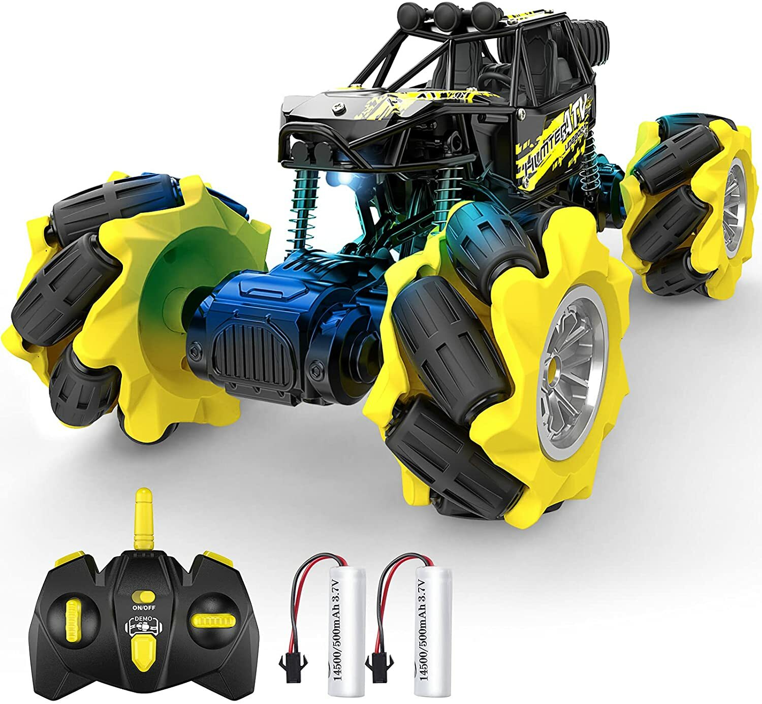 Camión Monster Truck 1:16 Metal Drift giratorio 360° 4x4 2,4 GHz con 2 baterías -