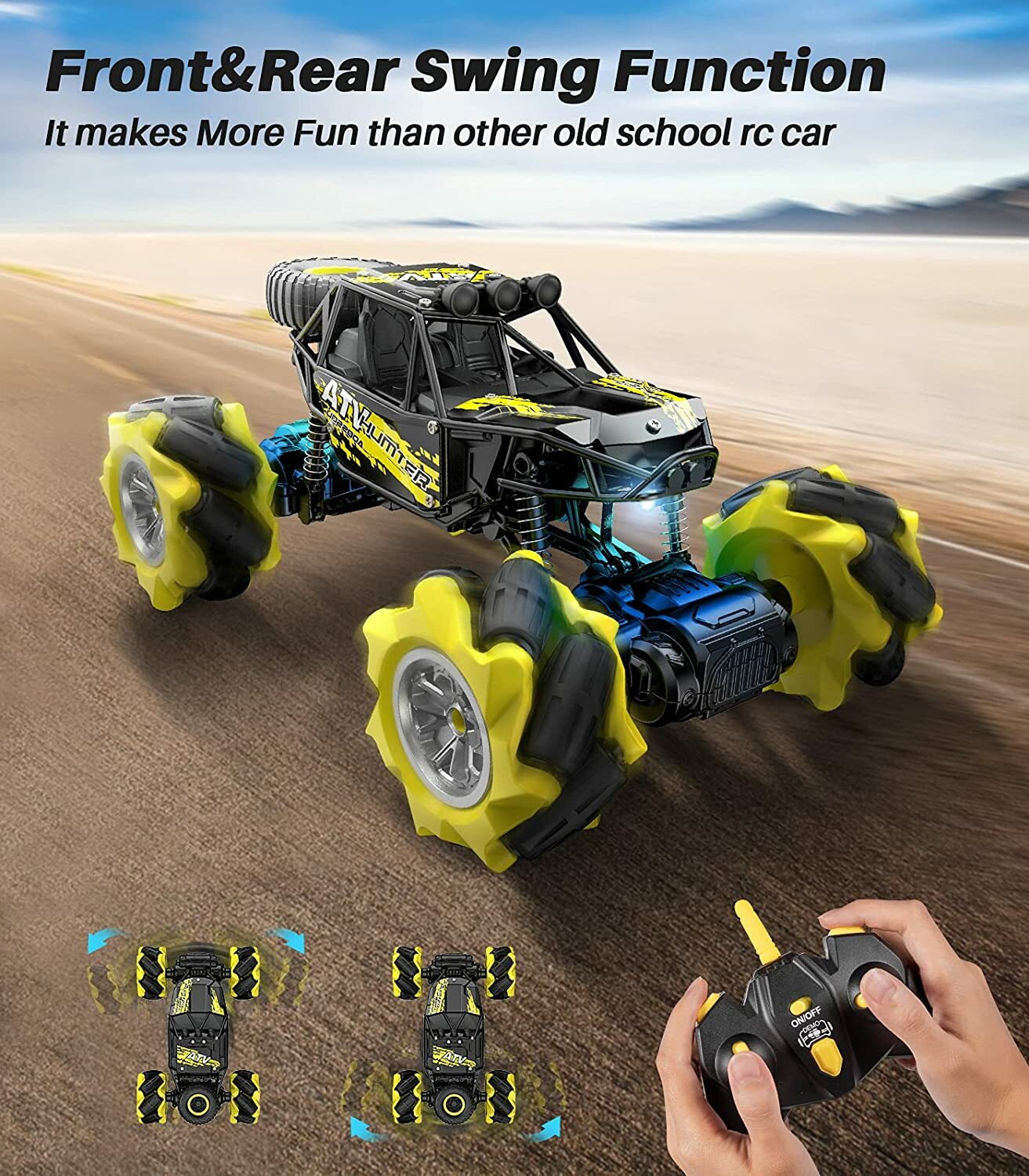 Camión Monster Truck 1:16 Metal Drift giratorio 360° 4x4 2,4 GHz con 2 baterías - - Image 2