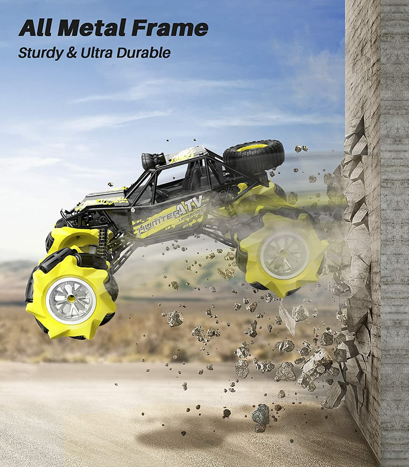 Camión Monster Truck 1:16 Metal Drift giratorio 360° 4x4 2,4 GHz con 2 baterías - - Image 3
