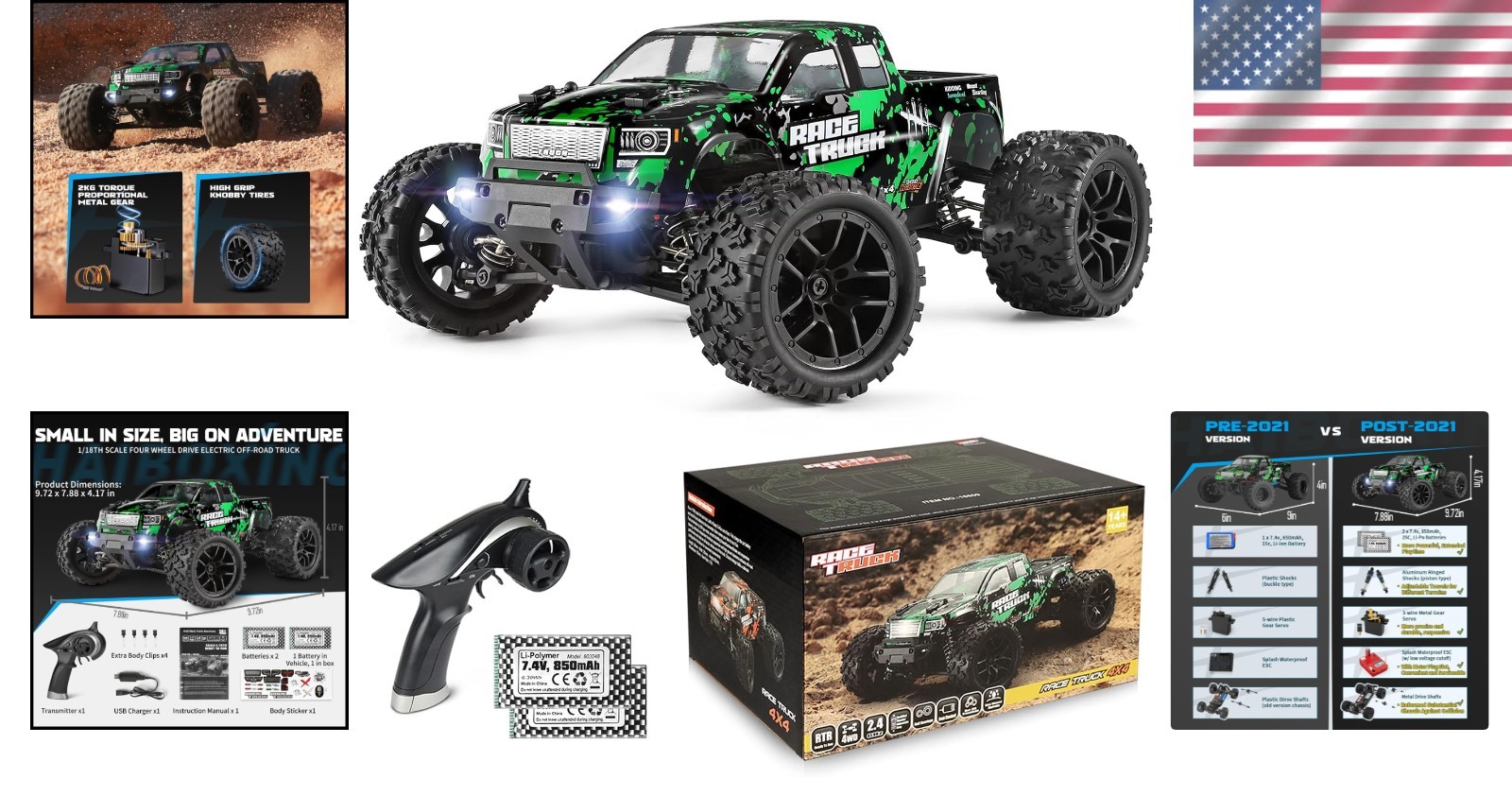 Monster Truck RC todoterreno 4x4 de alta velocidad - Control de 2,4 GHz y baterías incluidas- - Image 2
