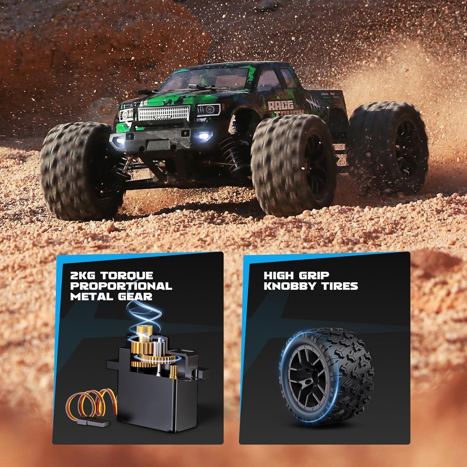Monster Truck RC todoterreno 4x4 de alta velocidad - Control de 2,4 GHz y baterías incluidas- - Image 5