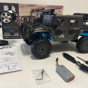 JJRC Q121 Hummer H1 1:12 4x4 RC Crawler Truck Car 2,4 GHz Luces LED IPX4 RTF-