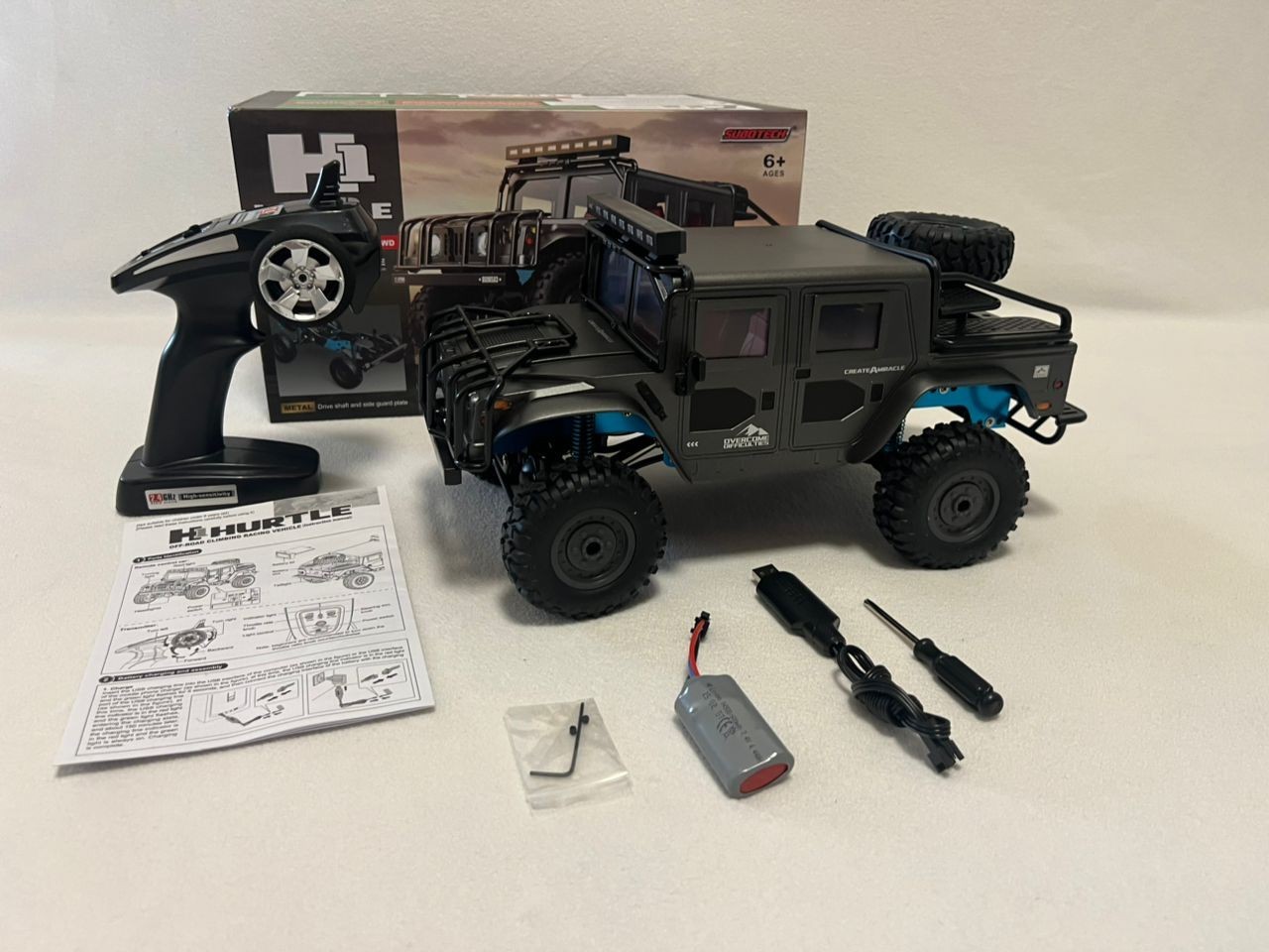 JJRC Q121 Hummer H1 1:12 4x4 RC Crawler Truck Car 2,4 GHz Luces LED IPX4 RTF- - Image 3