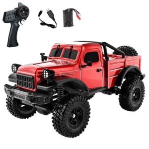 Camioneta pickup de simulación de auto Rock Crawler 1/18 4x4 2,4G RC motor cepillado sobre orugas-