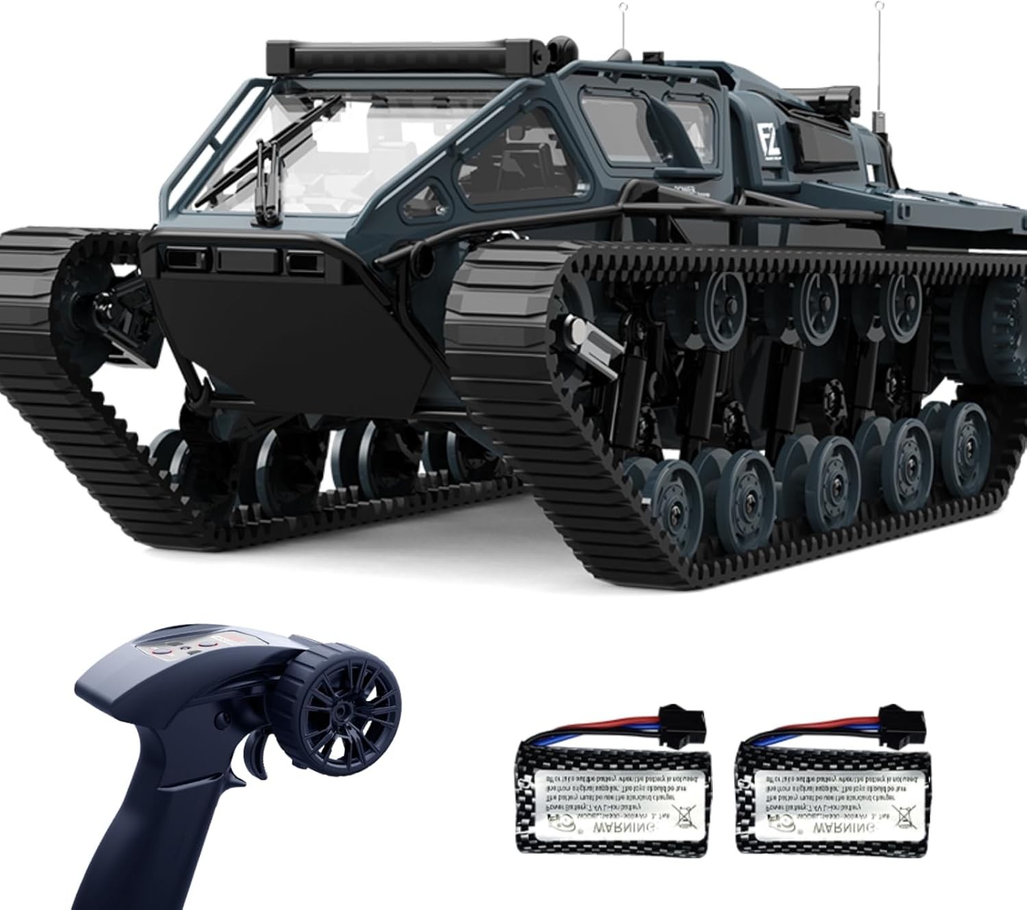 Tanque de camión RC todo terreno para niños adultos, 4x4 2 baterías- - Image 3