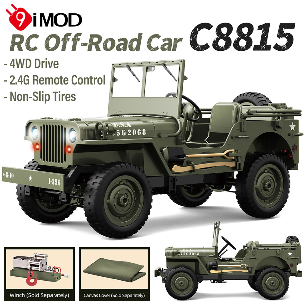JJRC C8815 RC Militaryjeep 2.4G 4x4 Camión Coche Cabrestante Lona Off-Road RTR Auto- - Image 2