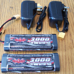 2 baterías RC4WD Trail Finder 3000 mAh 7,2 V 6 celdas Ni-mh y 2 cargadores de pared XT60-