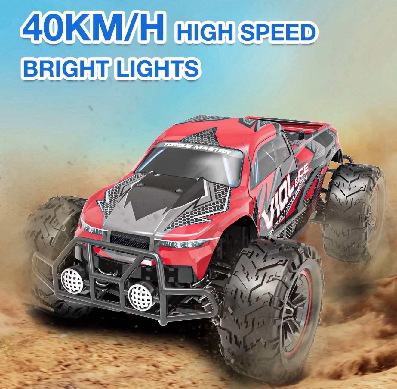 Coche de radiocontrol 1:16 30+ MPH alta velocidad 4x4 camión de control remoto con 2 baterías- - Image 2