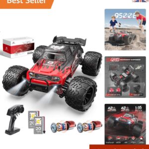 Monster Truck todo terreno 4x4 RC - 25 MPH coche de carreras para niños y adultos-
