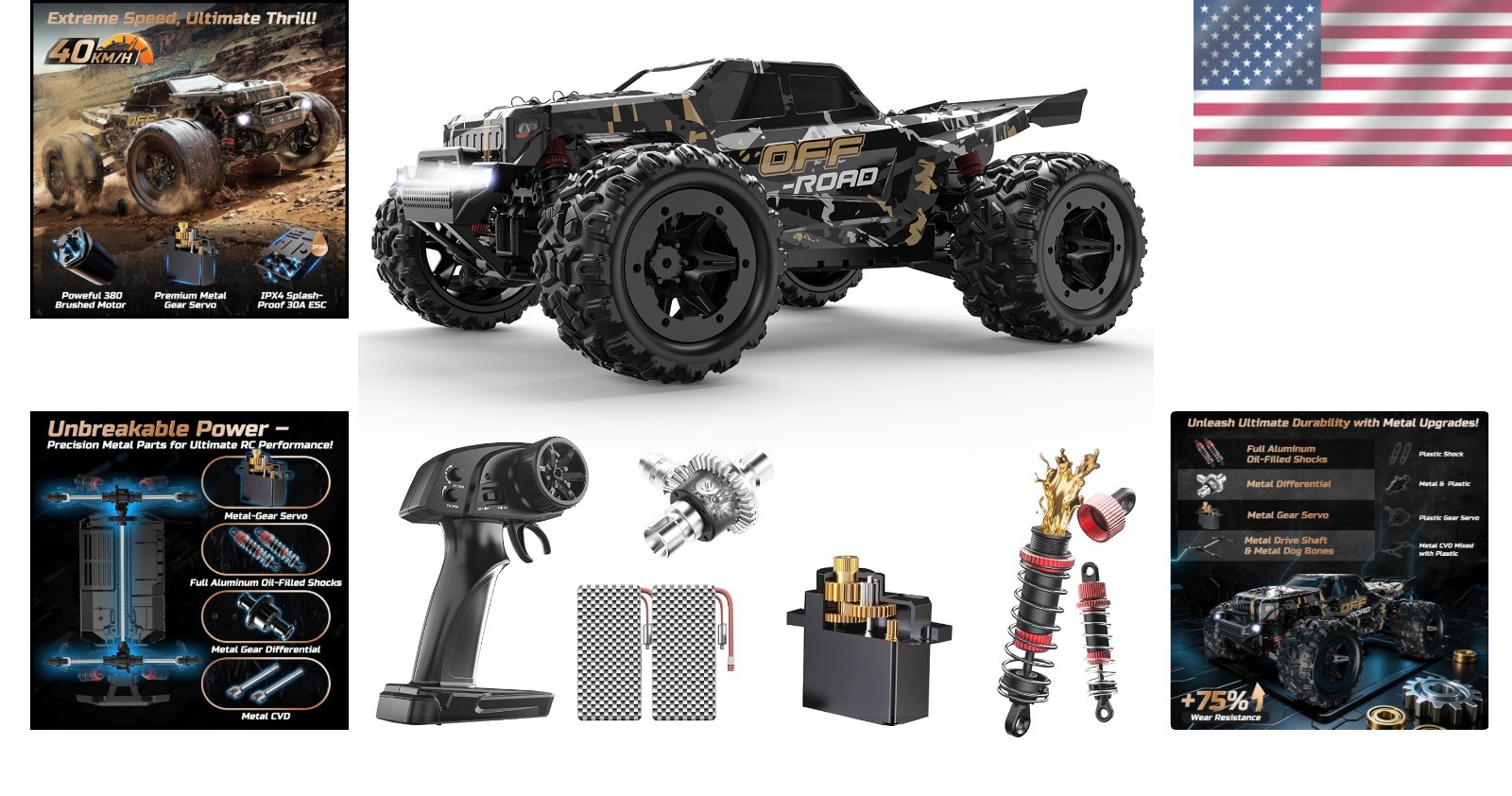 Monster Truck Control Remoto Impermeable con 2 Baterías- - Image 2