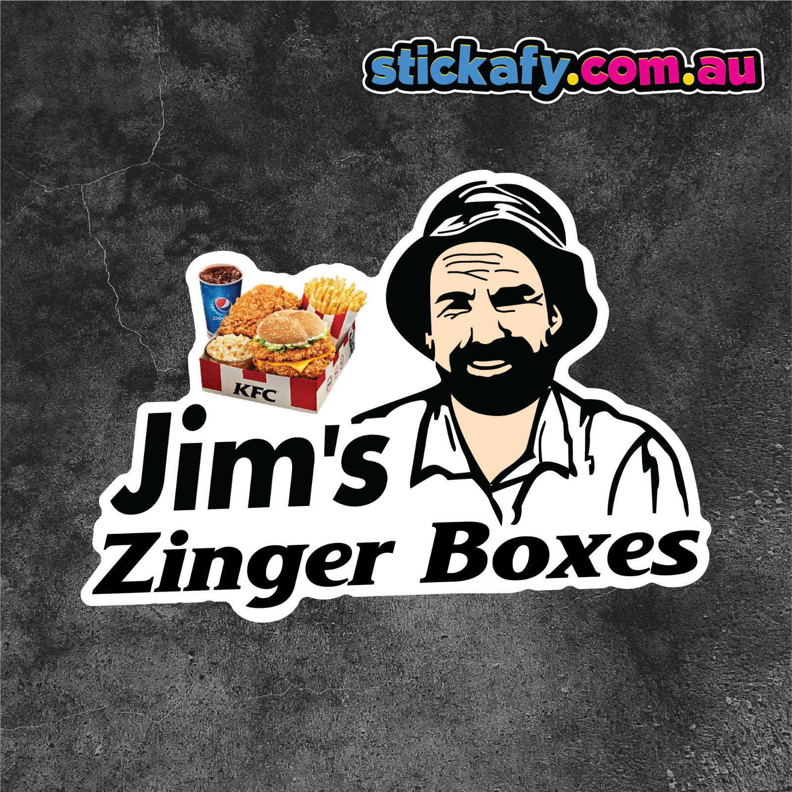 Jims Zinger Boxes Adhesivo Divertido Parachoques Ventana Coche Laptop 4x4 Calcomanía Ute 4x4 Divertido- - Image 3