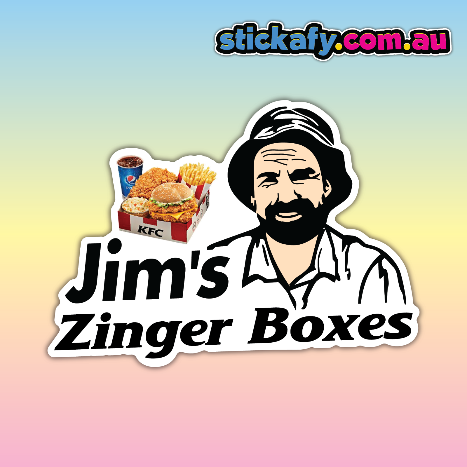 Jims Zinger Boxes Adhesivo Divertido Parachoques Ventana Coche Laptop 4x4 Calcomanía Ute 4x4 Divertido- - Image 4