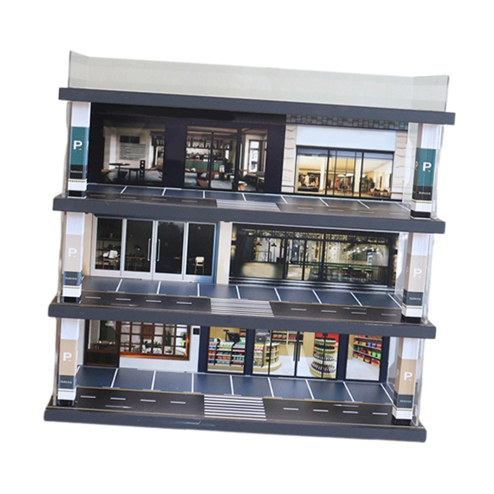 1/64 Model Car Display Case Street Diorama Easy Assembly Toy Car Storage Box - Image 2