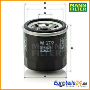 Filtro de aceite FILTRO HOMBRE W67/2 Suzuki Alto Swift I Baleno-