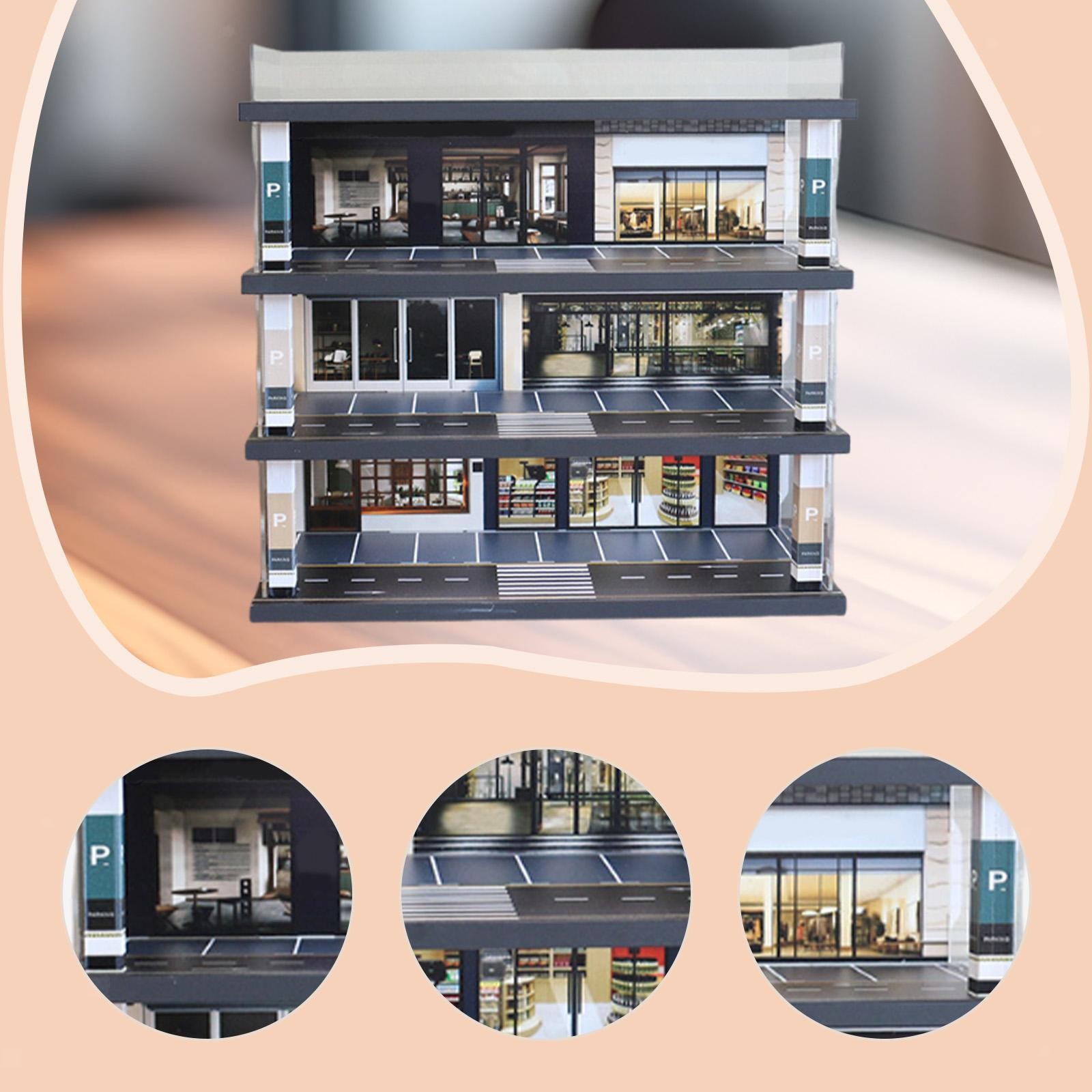 1/64 Model Car Display Case Street Diorama Easy Assembly Toy Car Storage Box - Image 4