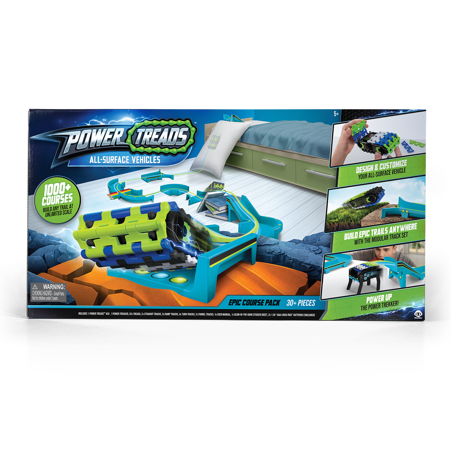 Wowwee Power Treads Vehículos para todas las superficies Paquete de curso épico Juguete Niños Pista modular-