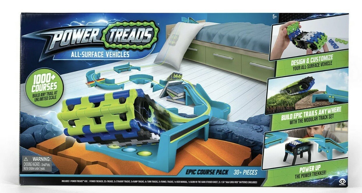 WowWee Power Treads Vehículos de Juguete para Todas las Superficies Paquete de Acelerador Completo 30+ Piezas Nuevo-
