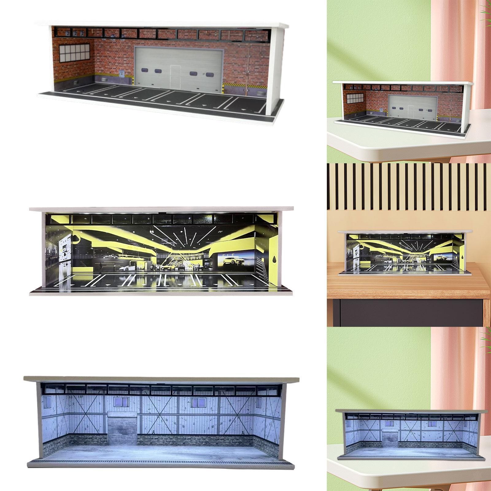 1/64 Model Car Display Case Garage Diorama Decorative Dustproof Display Box