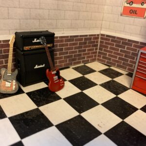 1/24 1/25 Resin Guitar Amplifier Head & Speaker Cabinet for Model Car Dioramas