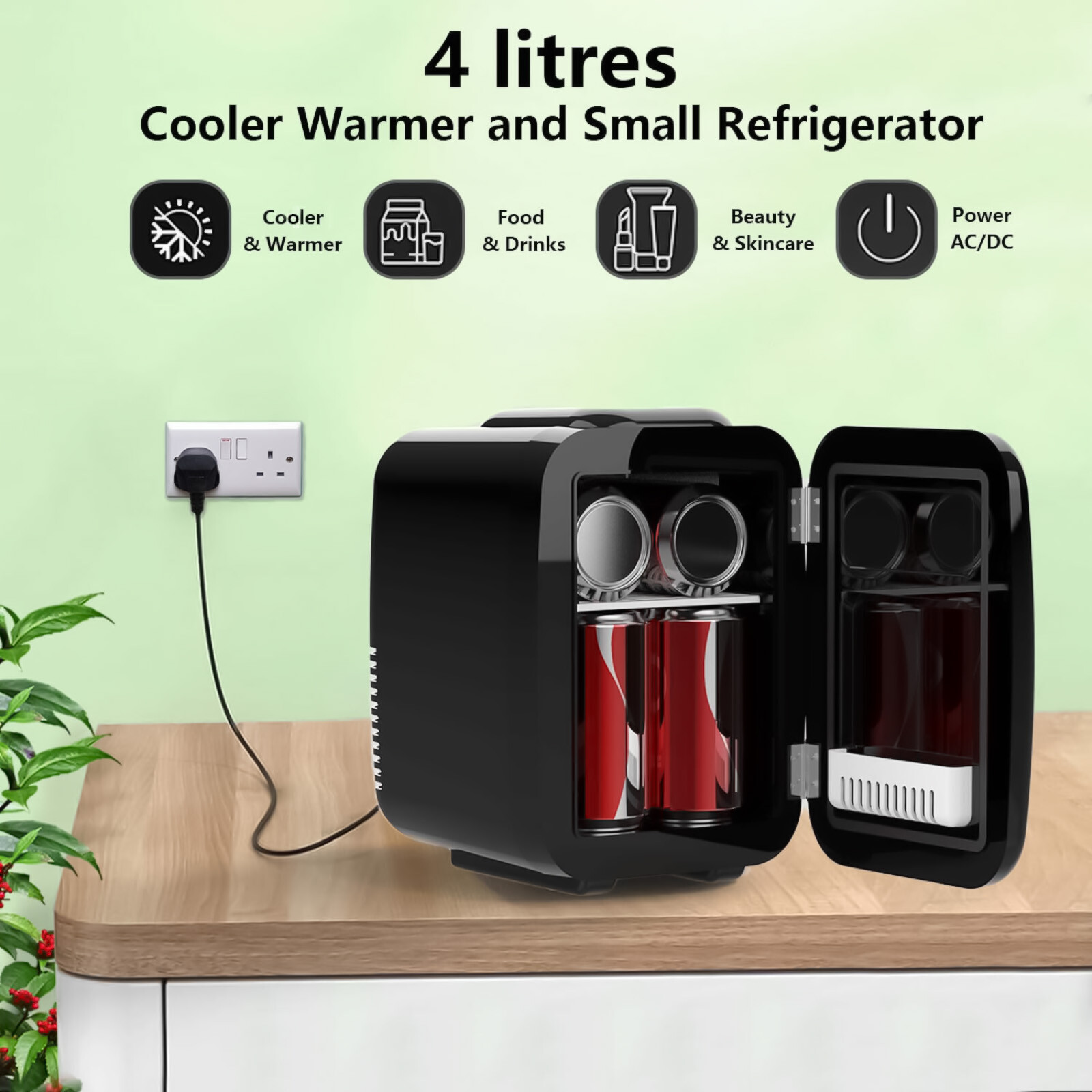 Mini nevera portátil 4 L mesa eléctrica pequeño enfriador dormitorio hielo taquilla- - Image 2