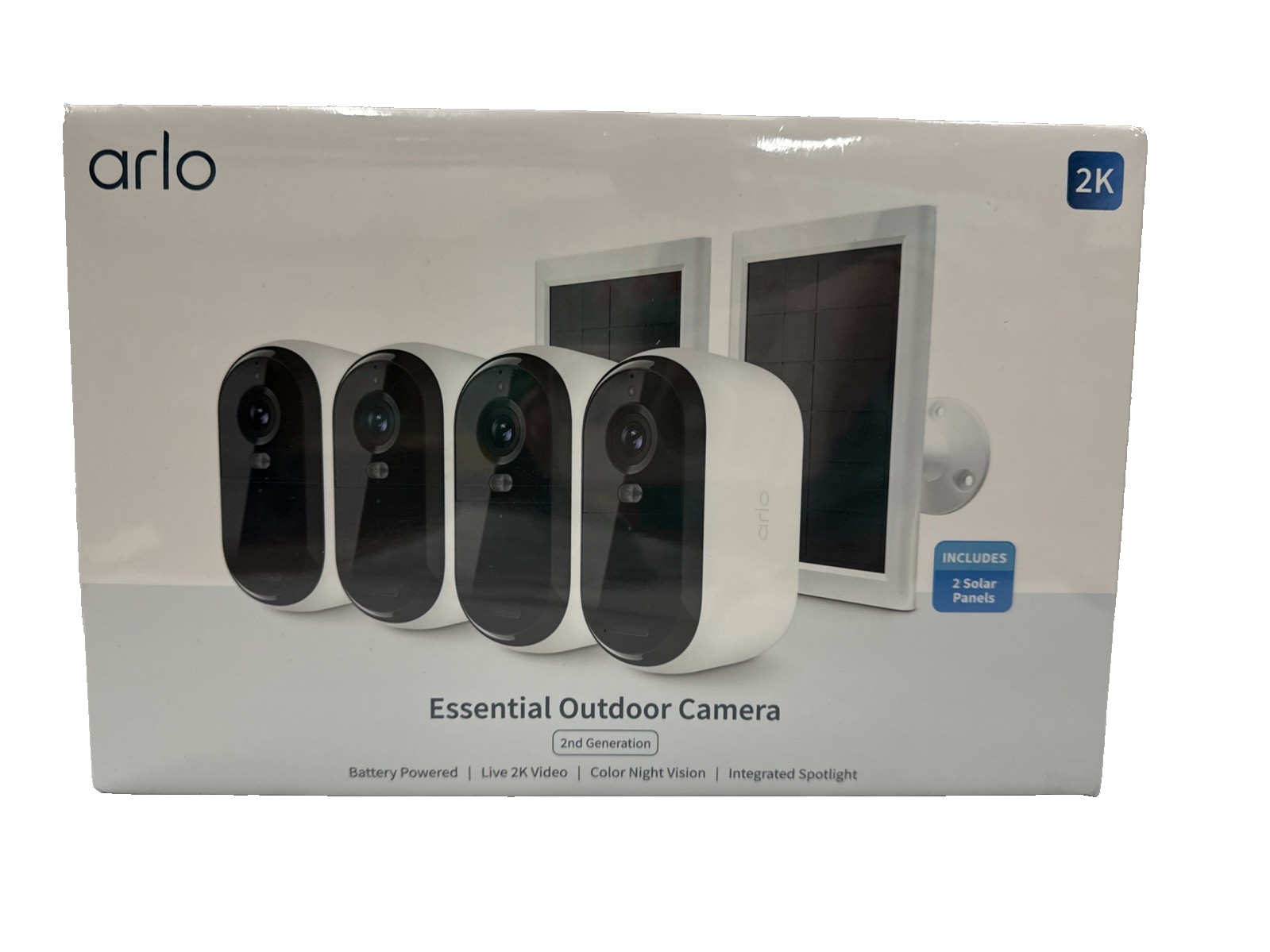 Cámaras de seguridad Arlo, 4 cámaras exteriores con paneles solares, 2K - VMK3450-