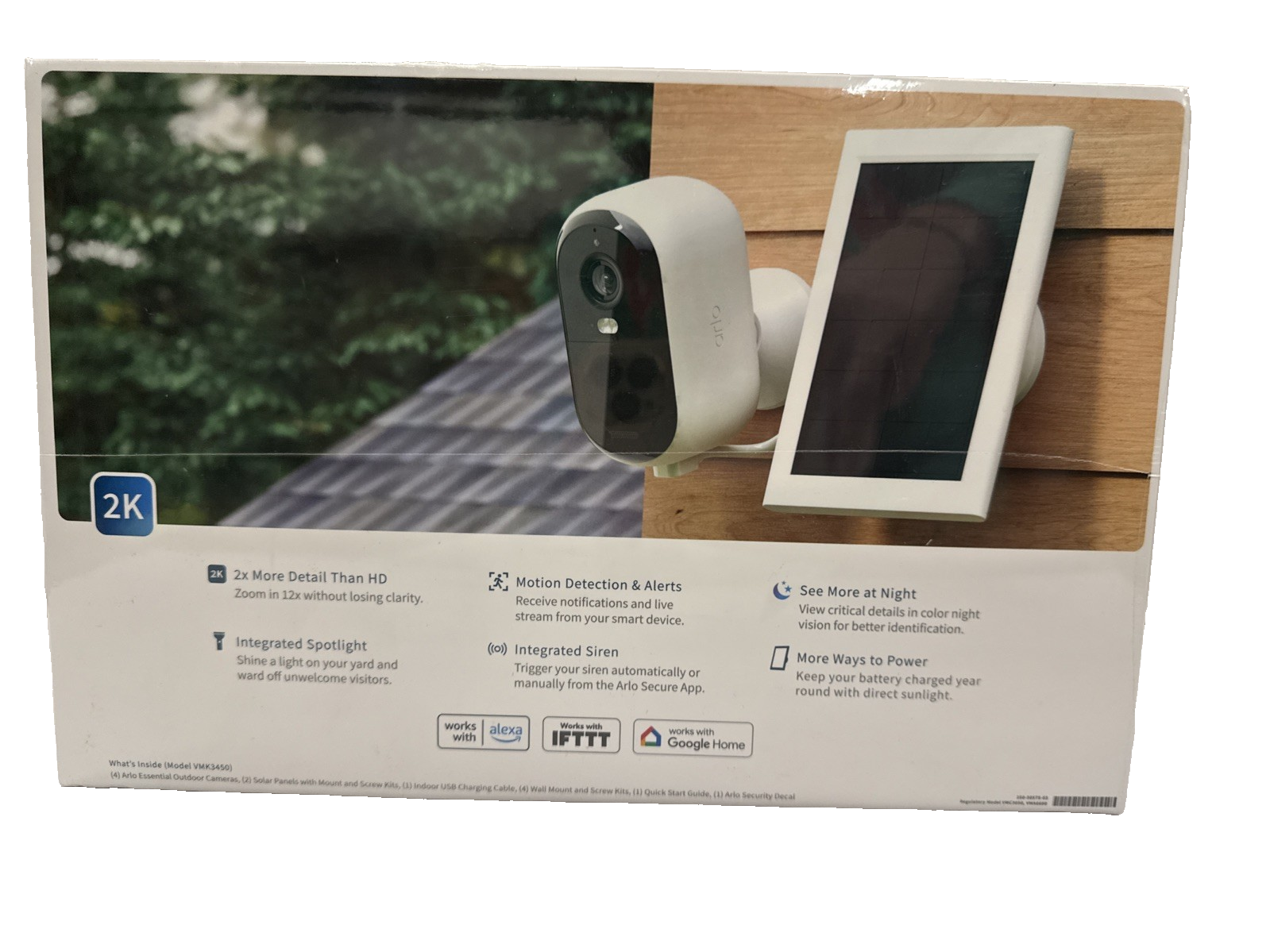 Cámaras de seguridad Arlo, 4 cámaras exteriores con paneles solares, 2K - VMK3450- - Image 4