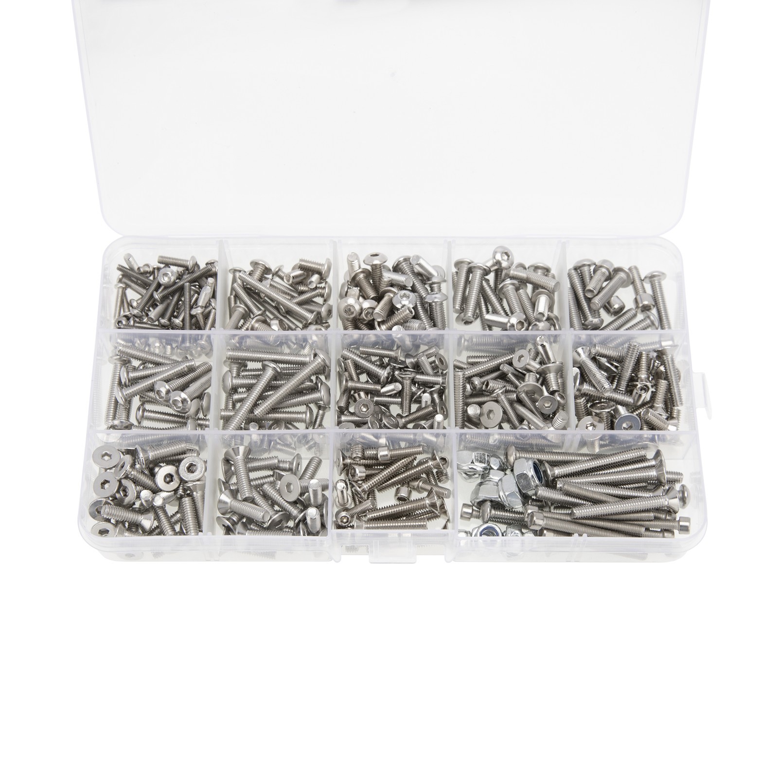 Paquete de 433 tuercas de cabeza hexagonal de acero caja surtida para coche de radiocontrol Axial SCX6 4x4 1/6-