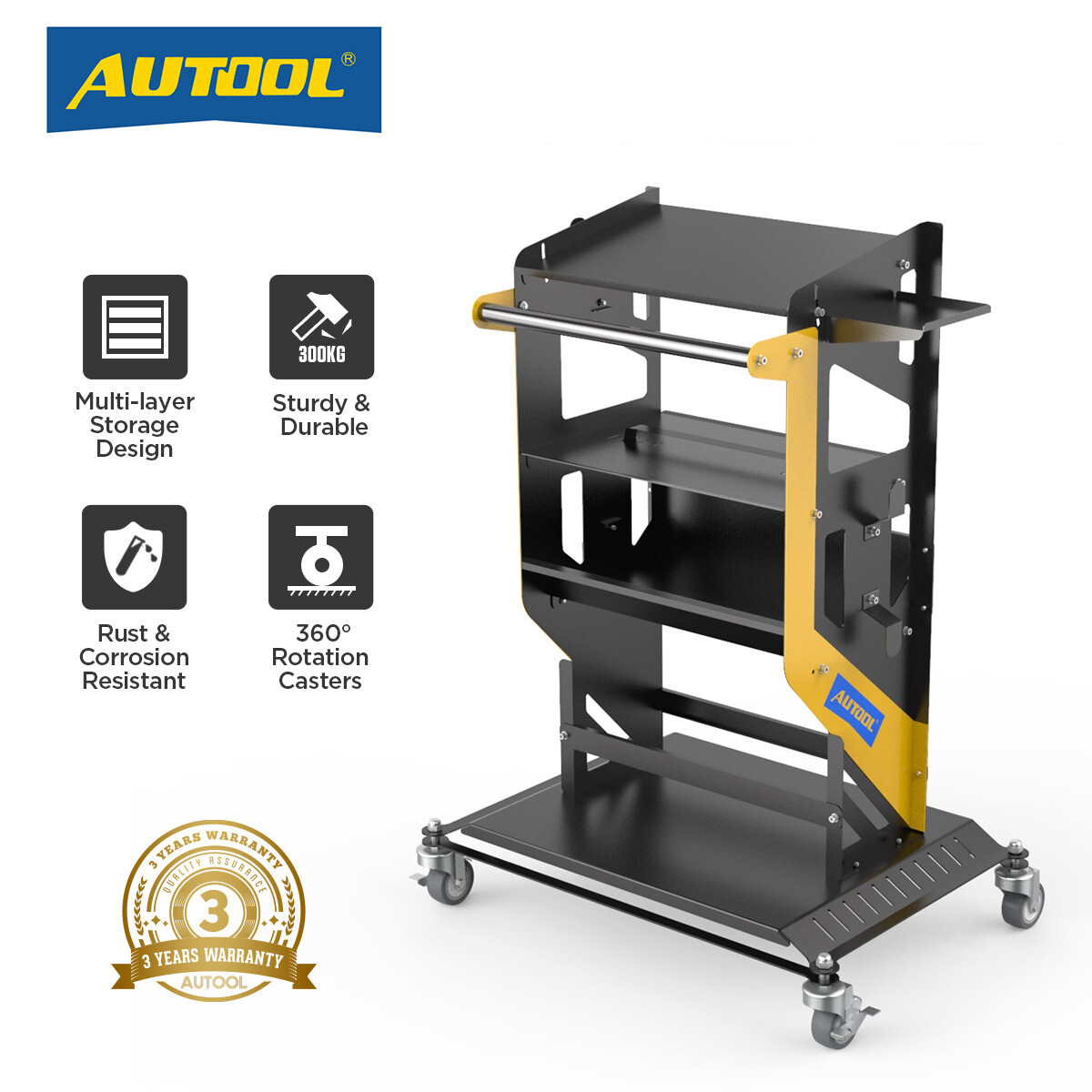 Automotive Service Rolling Tool Cart Garage Trolley Workshop with Rotary lift