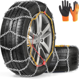 Cadenas de nieve de alta resistencia para camiones y SUV - Cadenas de neumáticos antideslizantes (juego de 2)-