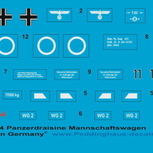 Peddinghaus-Decals 1/72 3114 Tank Trolley Personnel Wagon