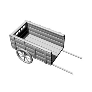 1/72 20mm Miniature Two-Wheeled Wooden Farm Cart Wooden Rustical Trolley