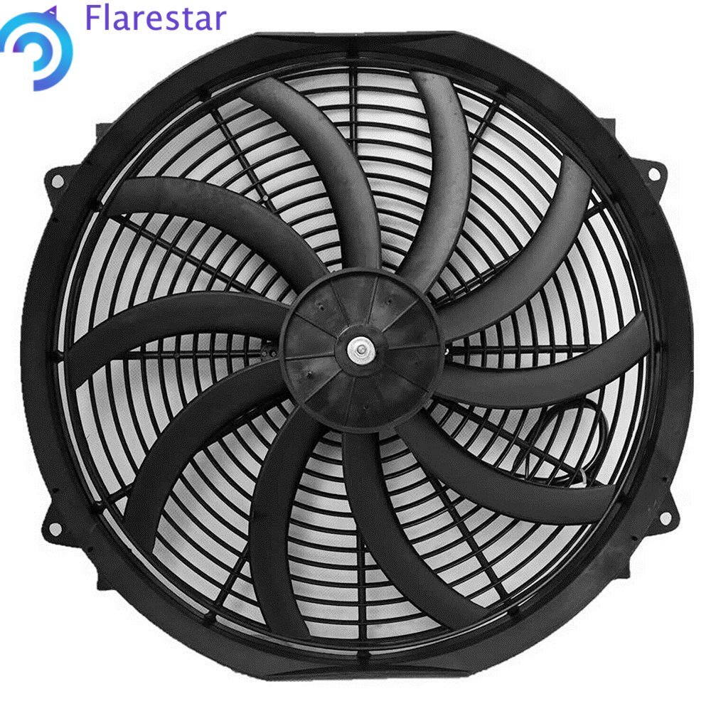 VENTILADOR RADIADOR ELÉCTRICO 16" ALTO 3000 CFM TERMOSTATO CABLEADO INTERRUPTOR RELÉ KIT NEGRO- - Image 4