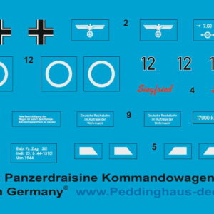 Peddinghaus-Decals 1/72 3112 Tank Trolley Komandowagenwagen