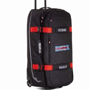 Sparco 016437MRRS Martini Racing XL Trolley Bag—Black & Red Racing Gear Luggage