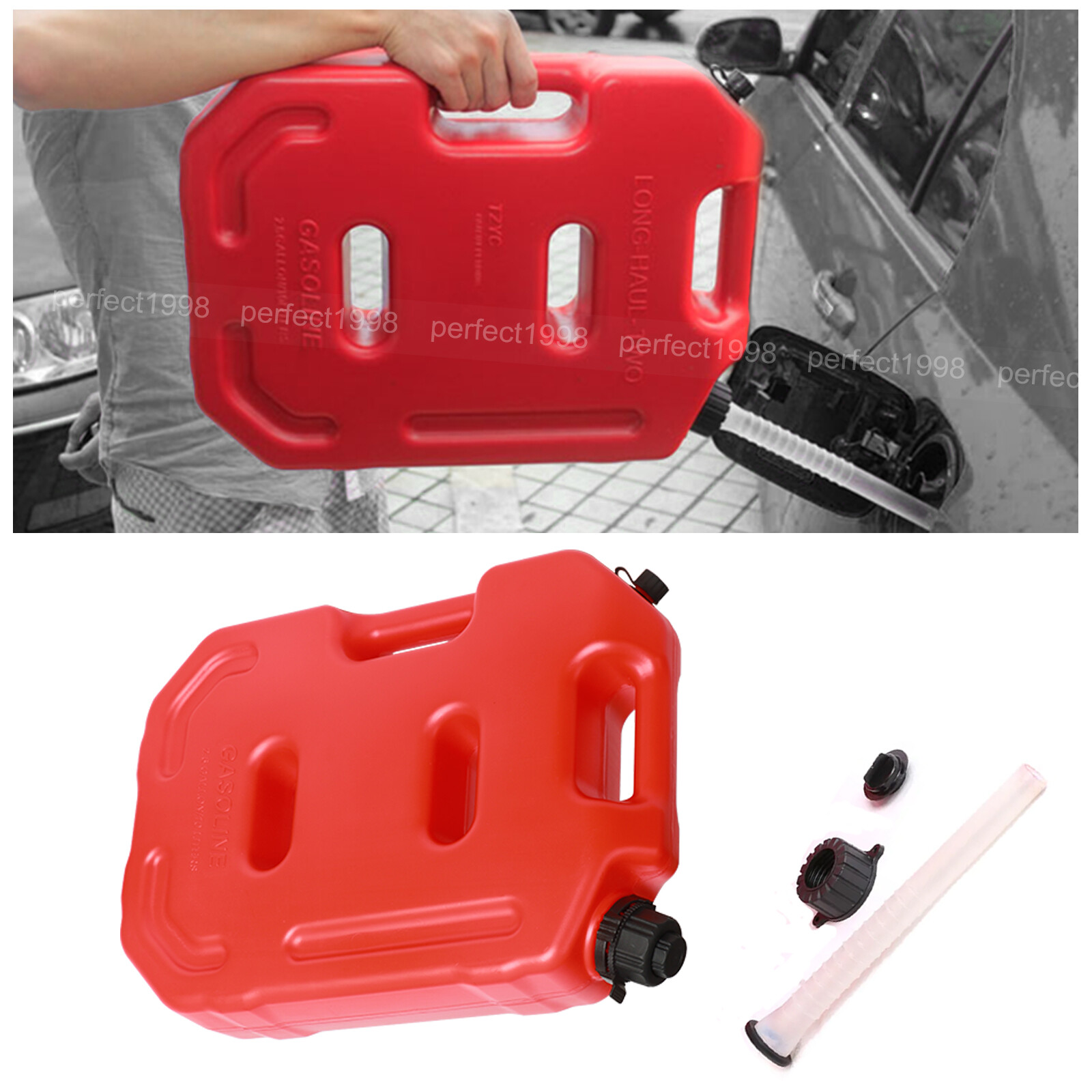 Contenedor de lata de almacenamiento de gasolina y gasóleo tanque de combustible de 10 L para Jeep todoterreno 4x4 ATV RZR-