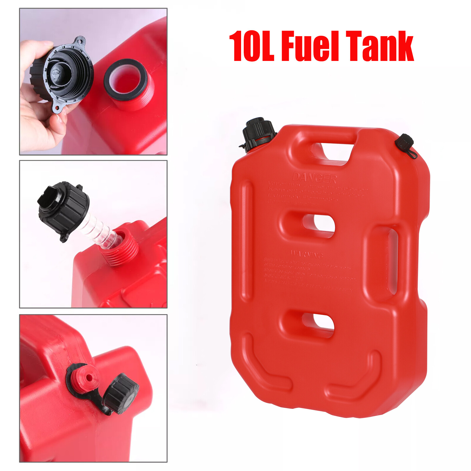 Contenedor de lata de almacenamiento de gasolina y gasóleo tanque de combustible de 10 L para Jeep todoterreno 4x4 ATV RZR- - Image 3