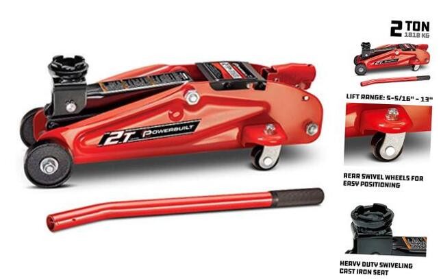 Powerbuilt 640181 Garage Trolley Jack, red 2-Ton