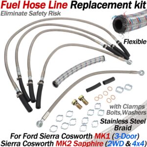 Kit de manguera de línea de combustible de acero para Ford Sierra mk1 3 puertas Sapphire mk2 Cosworth 4x4/2x4-