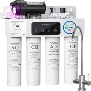 [Doble flujo] Gota de agua WD-T4-A pH alcalino + filtro de agua de ósmosis inversa, 10 etapas-