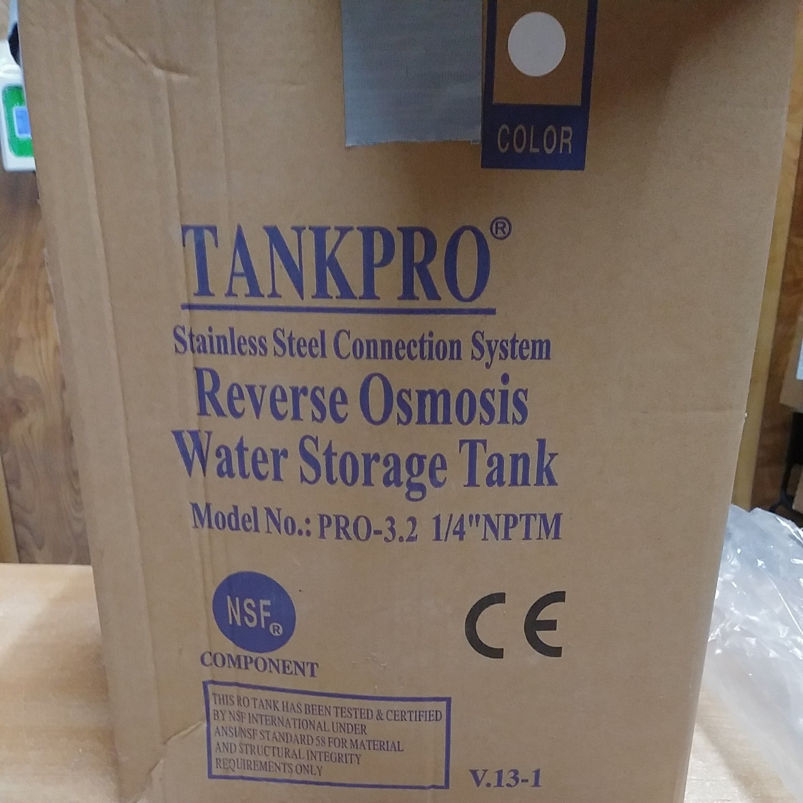 Tanque de almacenamiento de agua de ósmosis inversa TankPro blanco 3,2 galones 1/4" NPTM-