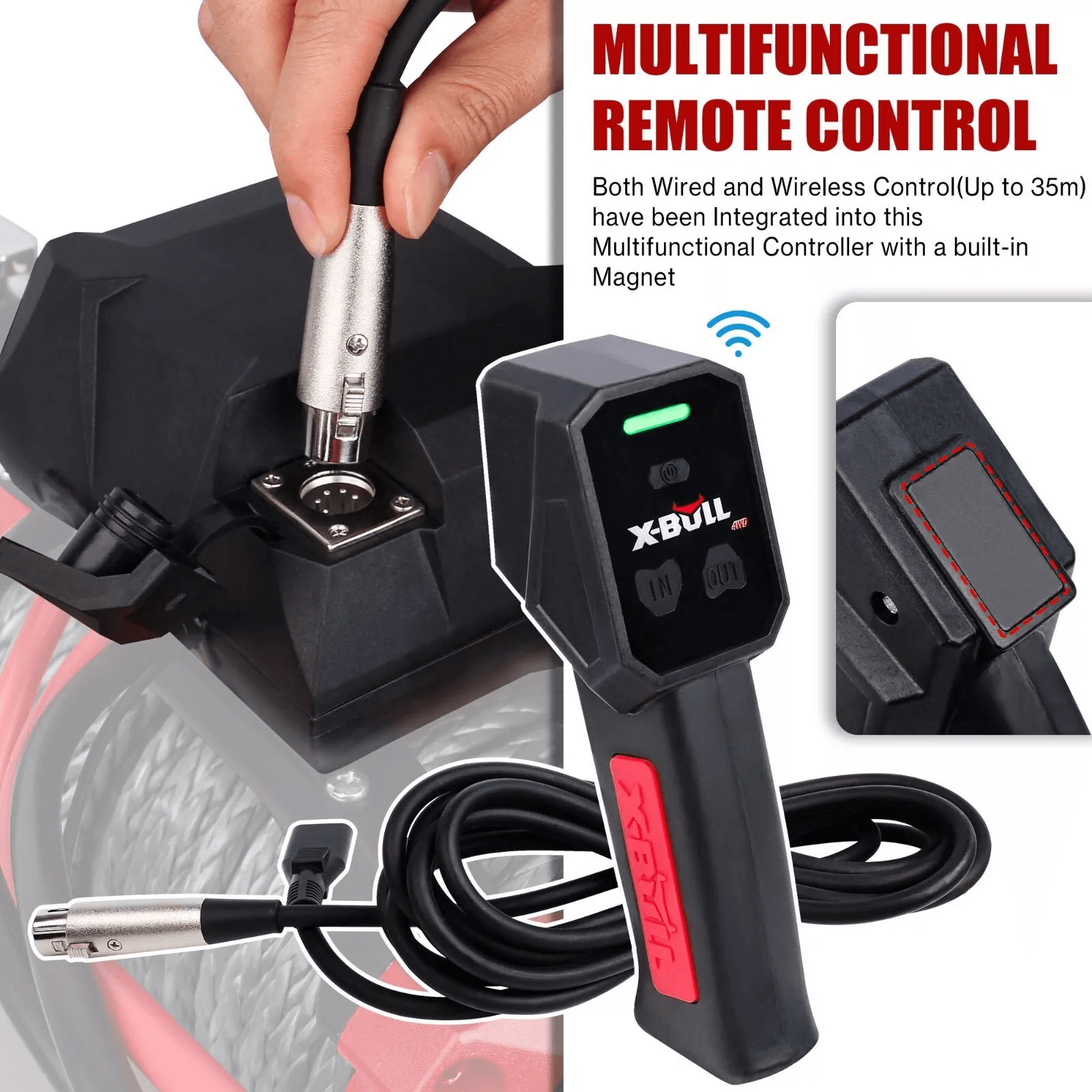 X-BULL Electric Winch 10000LBS 12V Synthetic Rope Towing Trailer Truck 4WD 4X4 - Image 3