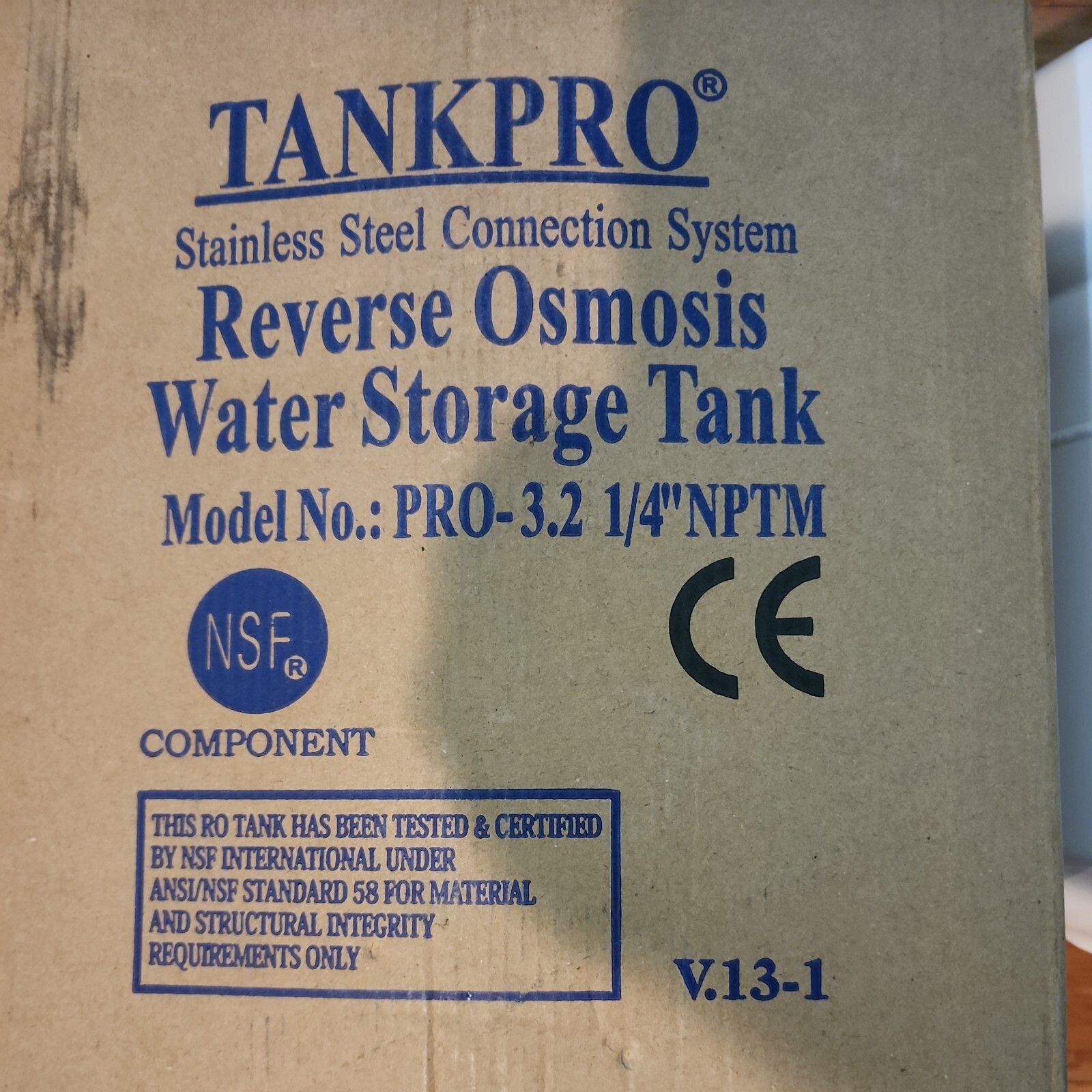 Tanque de almacenamiento de agua de ósmosis inversa TANKPRO (PRO 3.2G) PRO-3.2 1/4” NPTM NUEVO- - Image 5